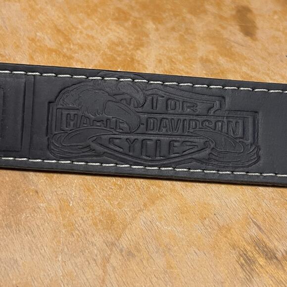 Harley Davidson Twin Eagle Belt Buckle – Gold Enamel – 42" Belt + Playing Cards - Picture 3 of 7